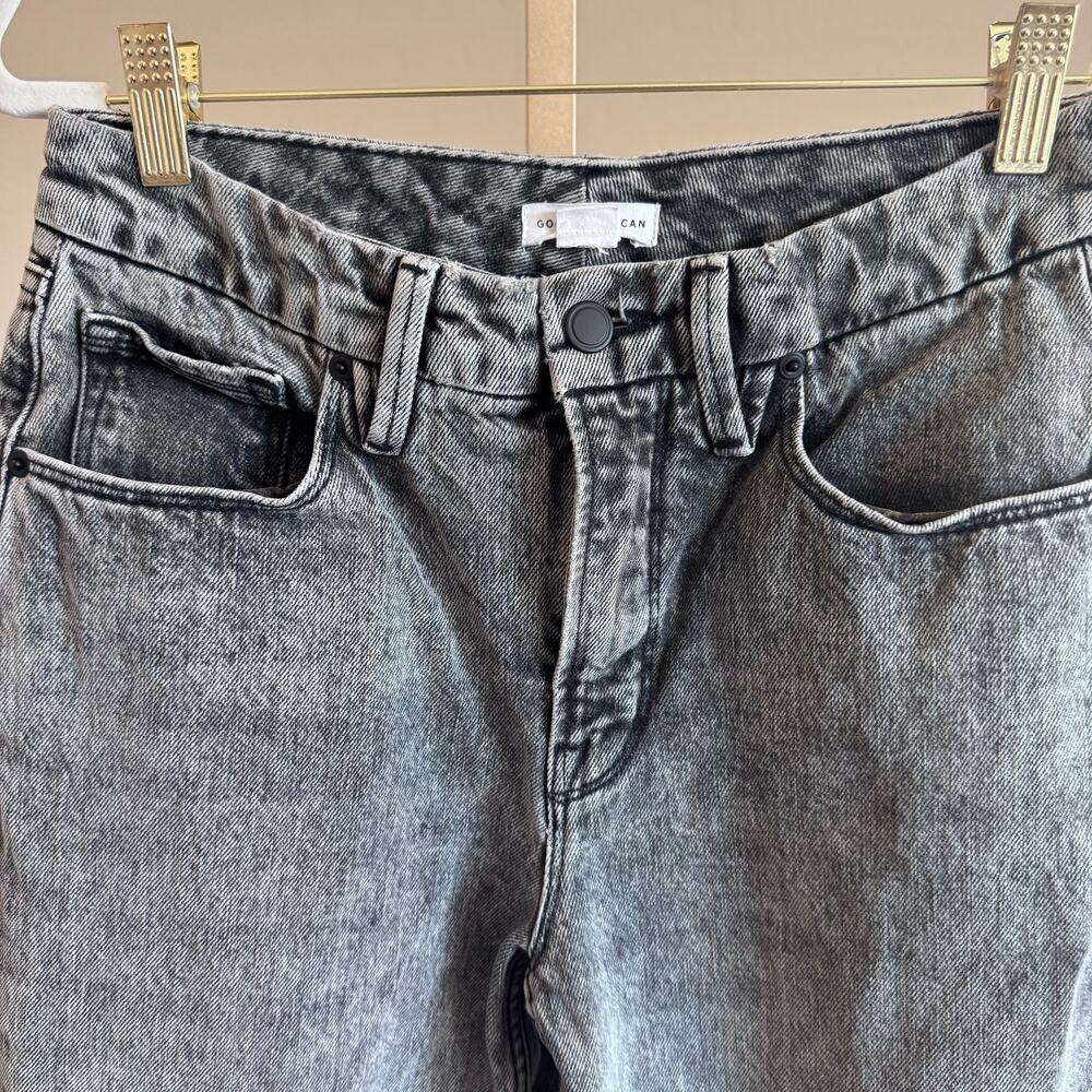 GOOD AMERICAN Good ’90s Icon Straight Jeans Charcoal Size 4/27 NWOT - Picture 3 of 11